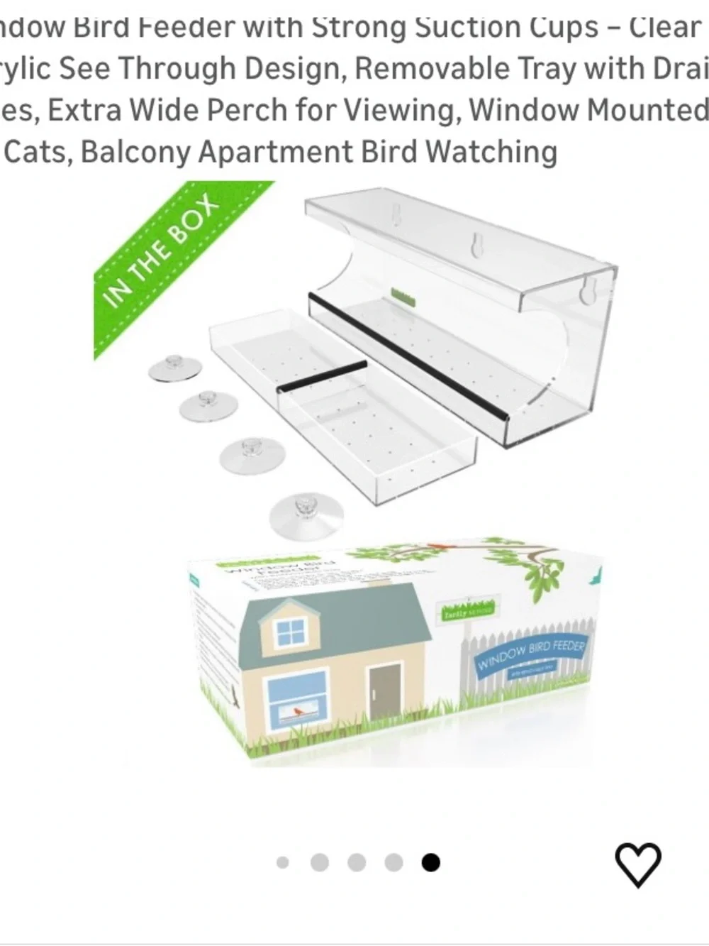 NEW Clear‎ Window Bird Feeder Transparent Bird Feeder Clear View Bird Feeder